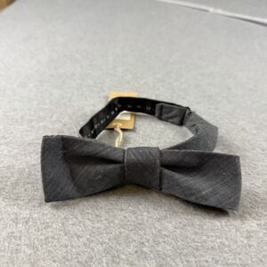 Onassis Skinny Bow Tie Dark Gray Cotton Adjustable Men's NWT Formal 2x14-18"